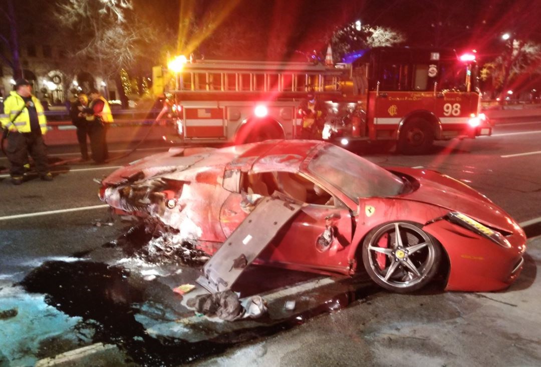 Watch: Rented Ferrari destroyed after driver loses control o - Driven ...