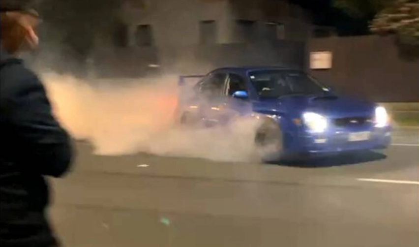 Street racers wrought havoc in Christchurch last night in memory of a man killed in a crash. Photo / Facebook