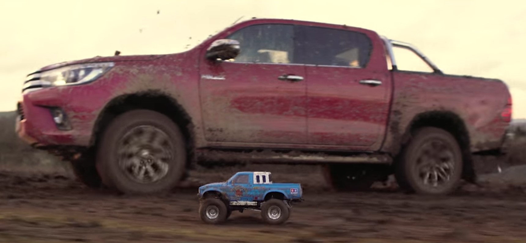 Watch cute remote control Toyota Hiluxes do incredible thing Driven
