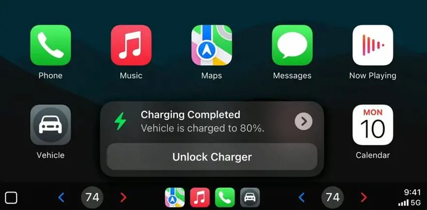 Next-gen Apple CarPlay EV charging status