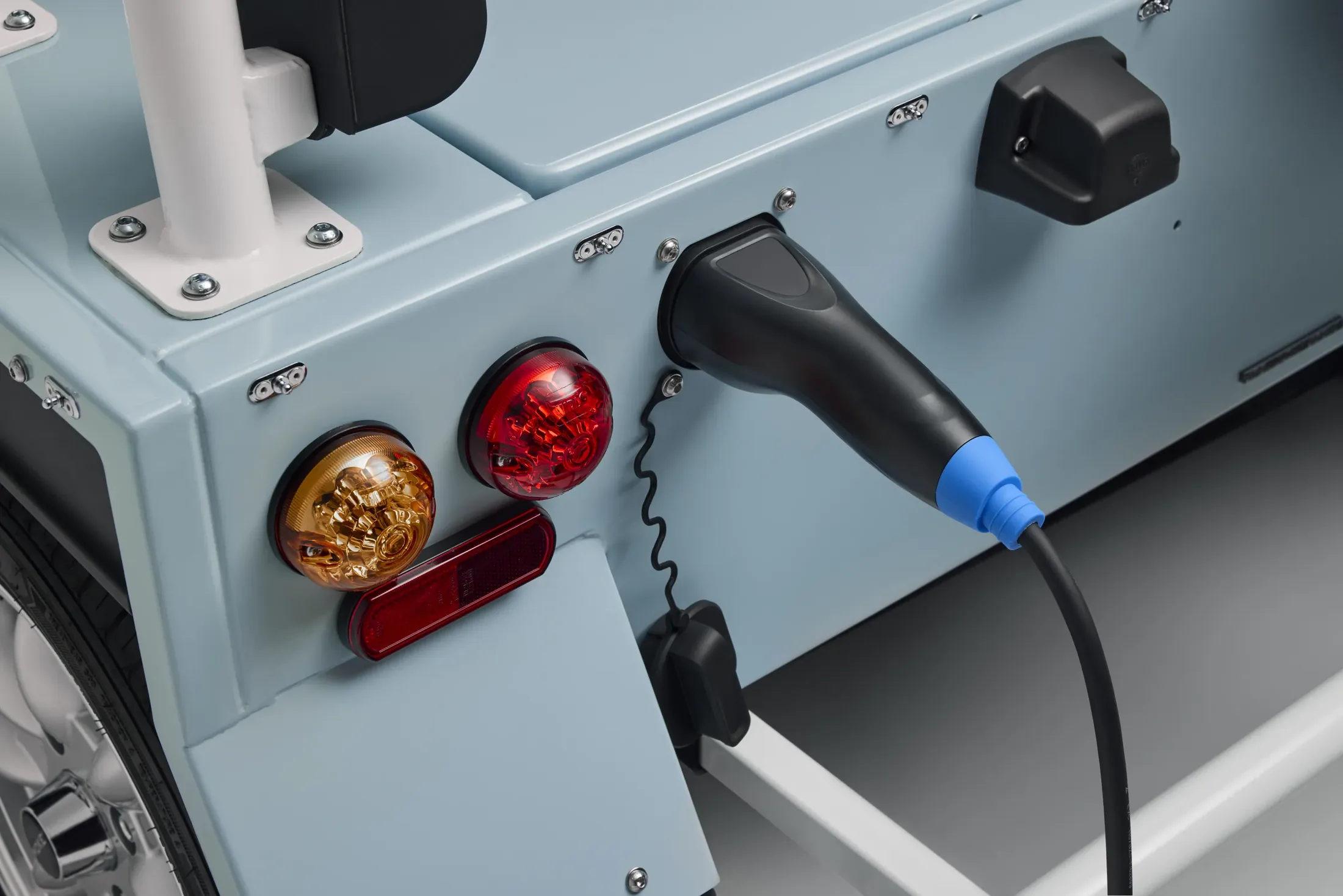 Mk2 rear charging port connected to a charging cable