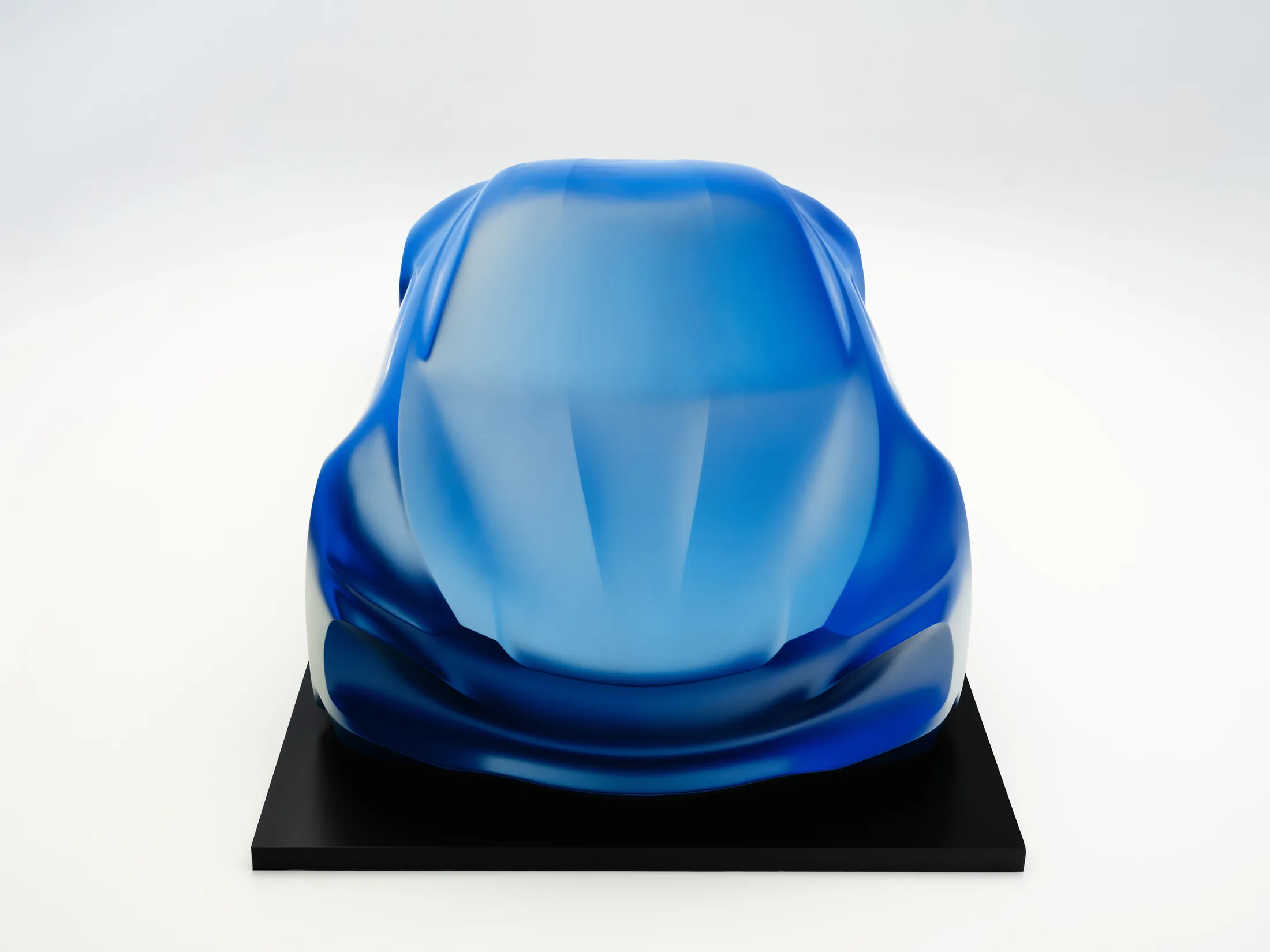 Blue sculpture from above and front