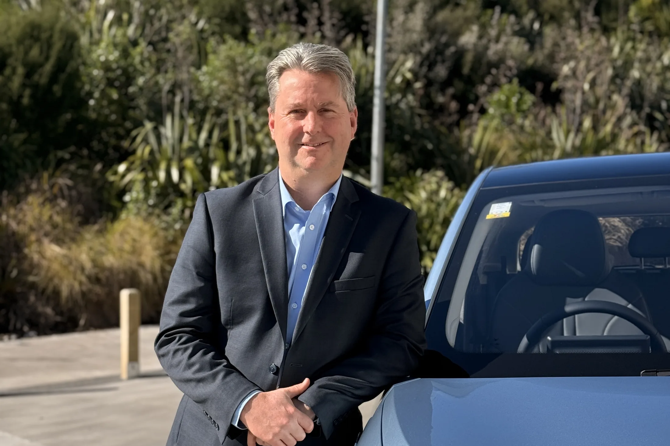 Auto Distributors New Zealand CEO Simon Rutherford with the Arcfox T1