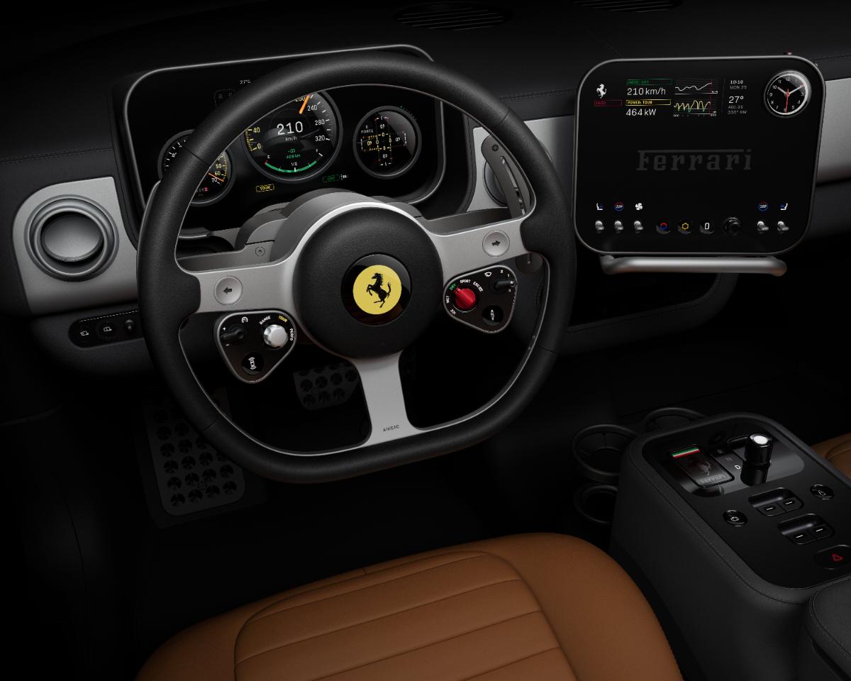 Ferrari reveals name and fantastically retro-inspired interior for first-ever EV