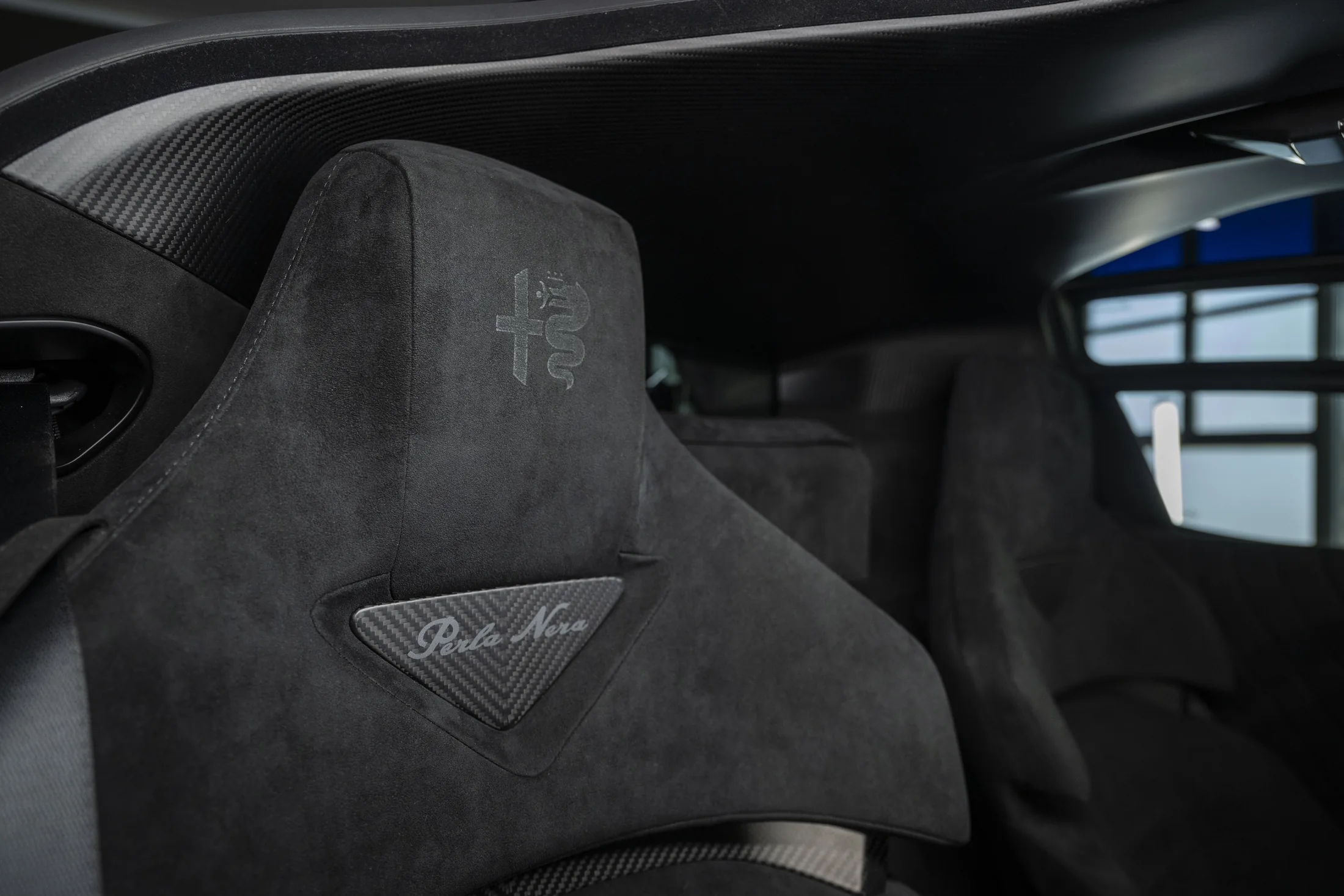 Seat embroidery and Alcantara detail