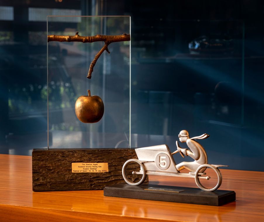 Goodwood Soapbox Challenge Newton Apple trophy