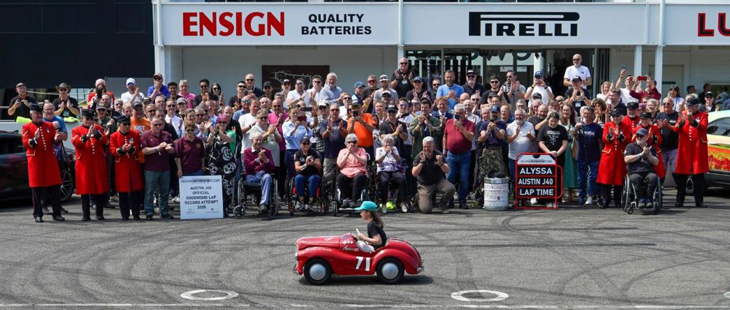 Austin Pedal Car & Alyssa's Goodwood lap record.