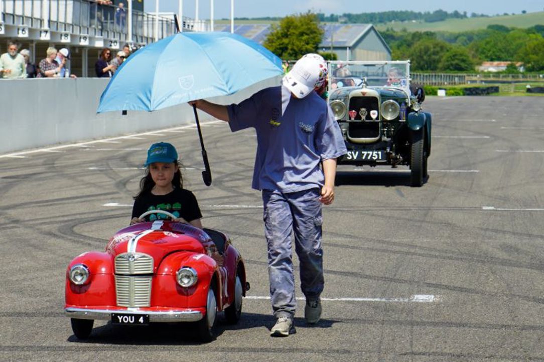 Austin Pedal Car & Alyssa's Goodwood lap record.