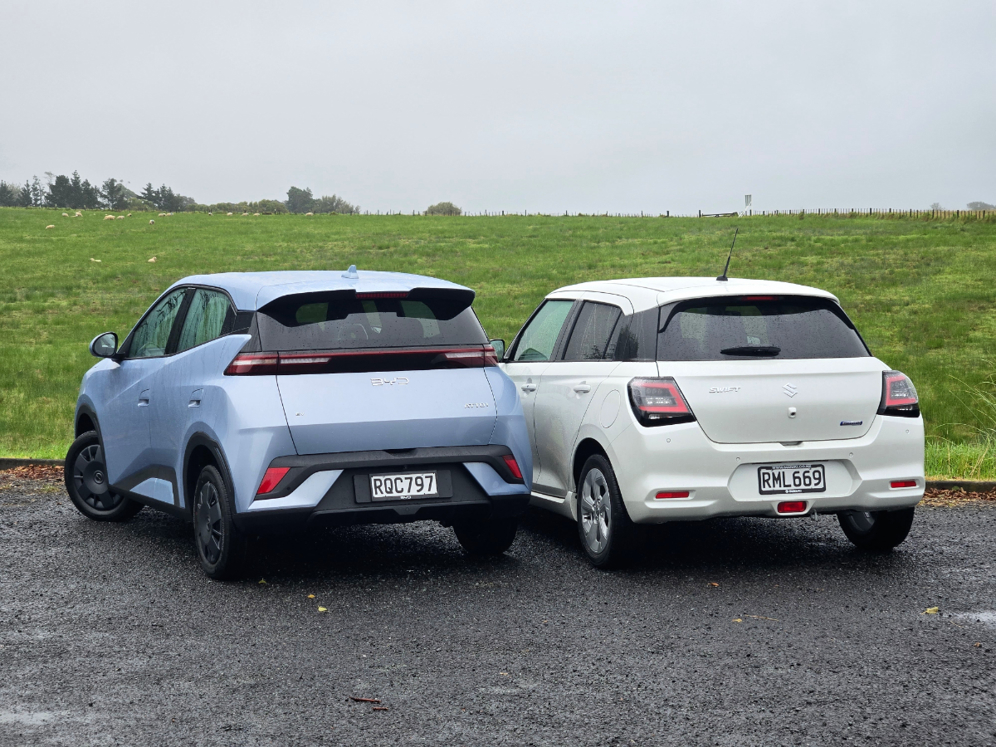BYD Atto 1 and Suzuki Swift.
