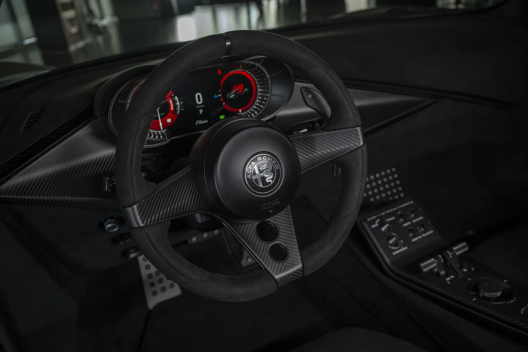 Cockpit and steering wheel view