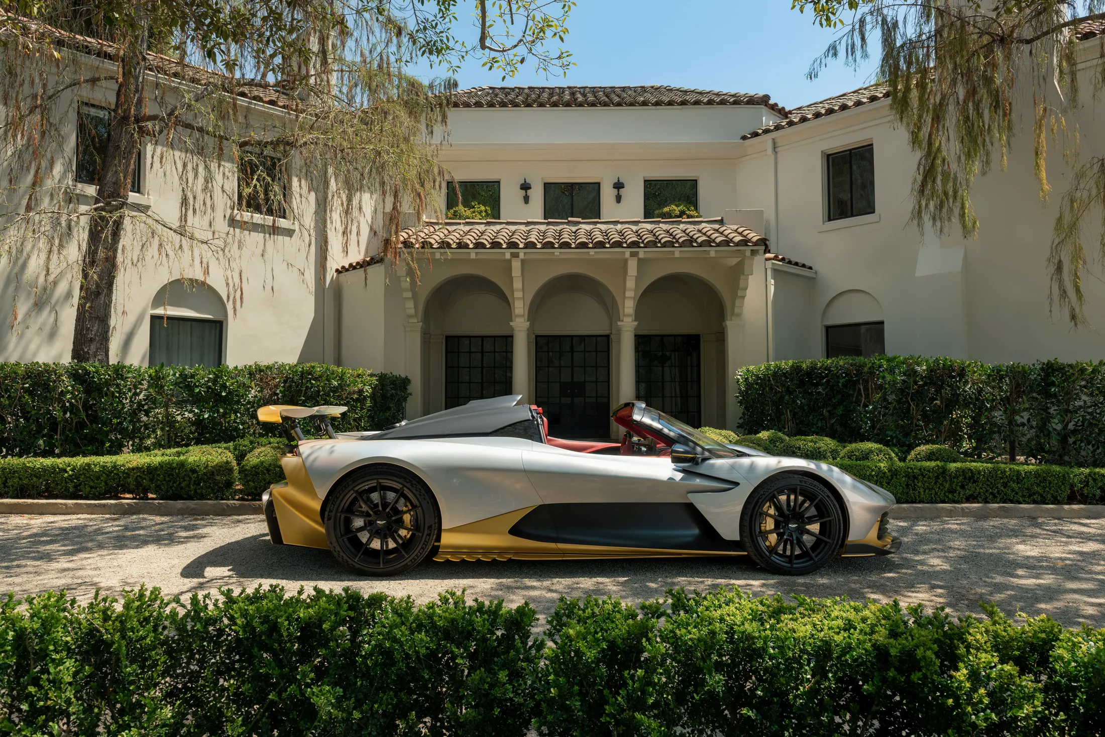 The silver and gold Valhalla Spider with its roof removed.