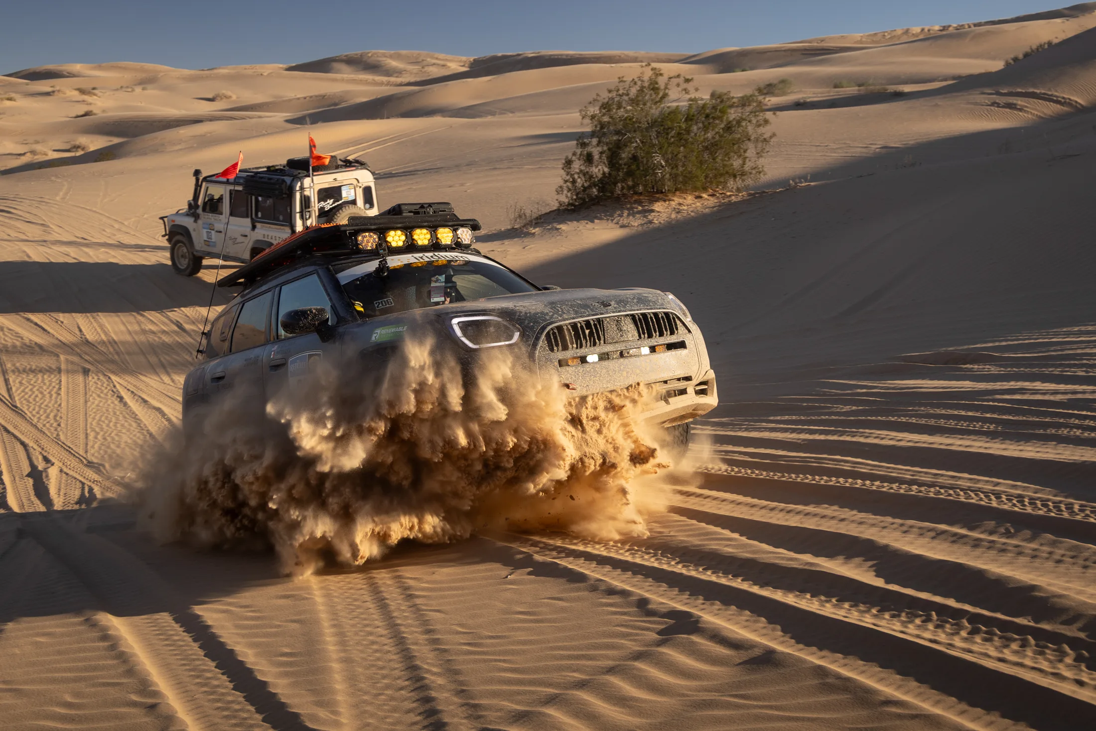Countryman negotiating dunes during the rally.