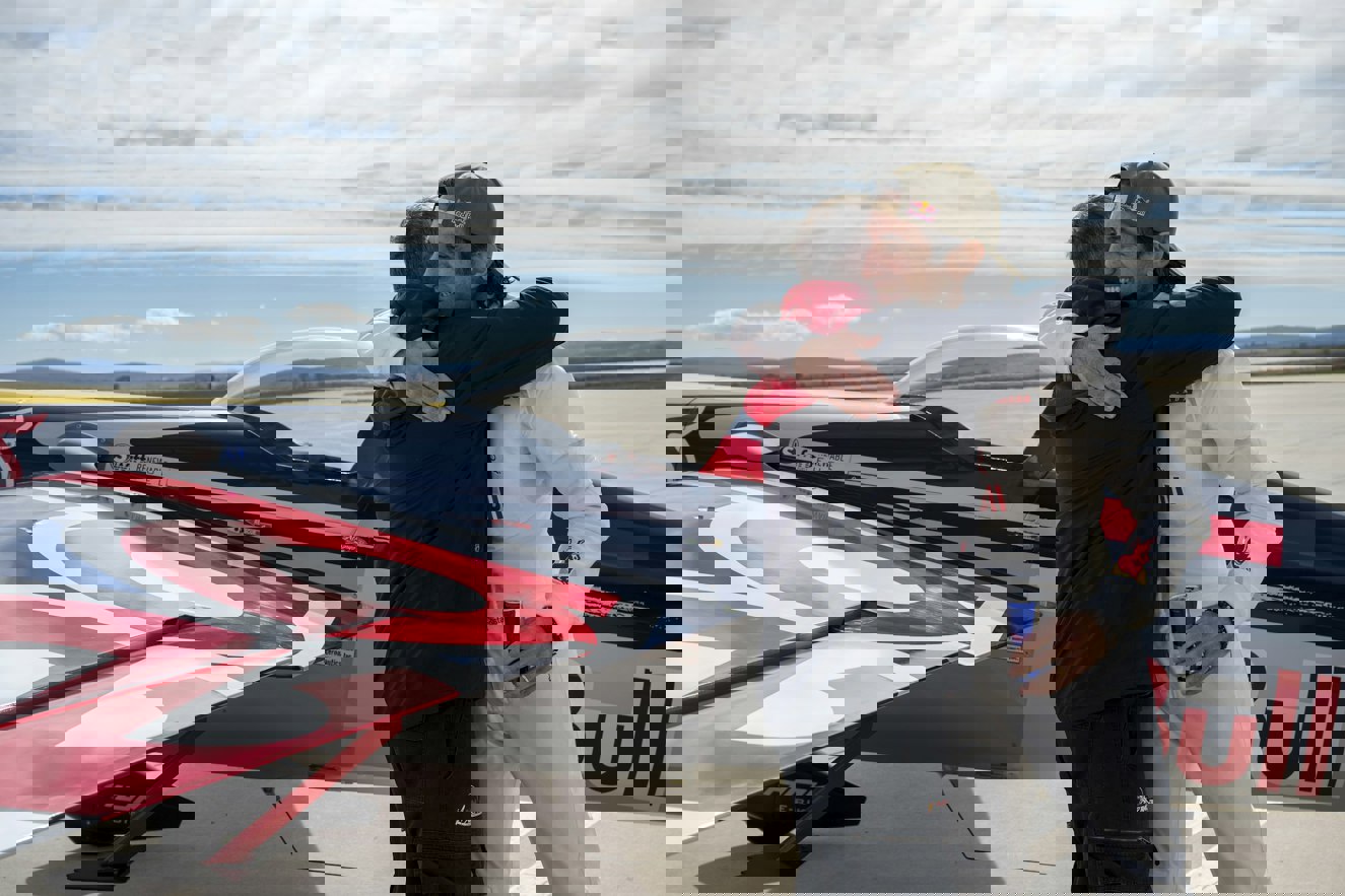 Rimac Nevera plane landing