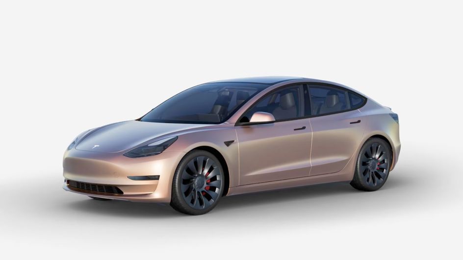 Tesla 2023 Satin Rose Gold wrap