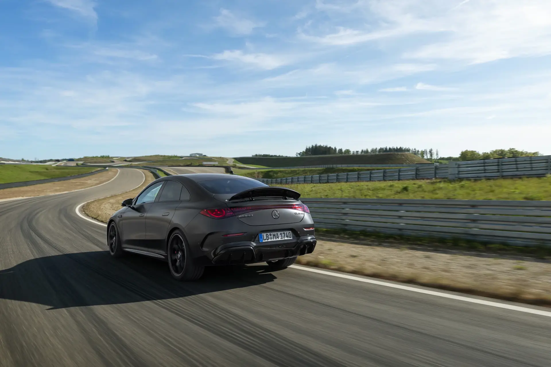 Mercedes-AMG CLA 45 saloon driving on track