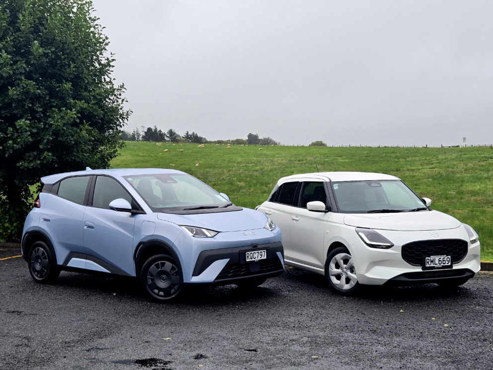 BYD Atto 1 and Suzuki Swift.